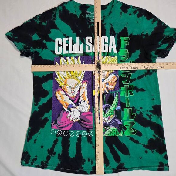 DRAGON BALL Z CELL SAGA GREEN BLACK TIE DYE MENS T SHIRT SIZE MEDIUM - Picture 4 of 4